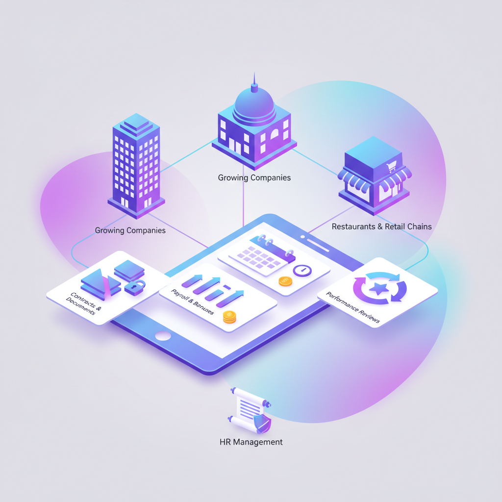 لقطة من واجهة برنامج برنامج إدارة الموارد البشرية على منصة AppHub