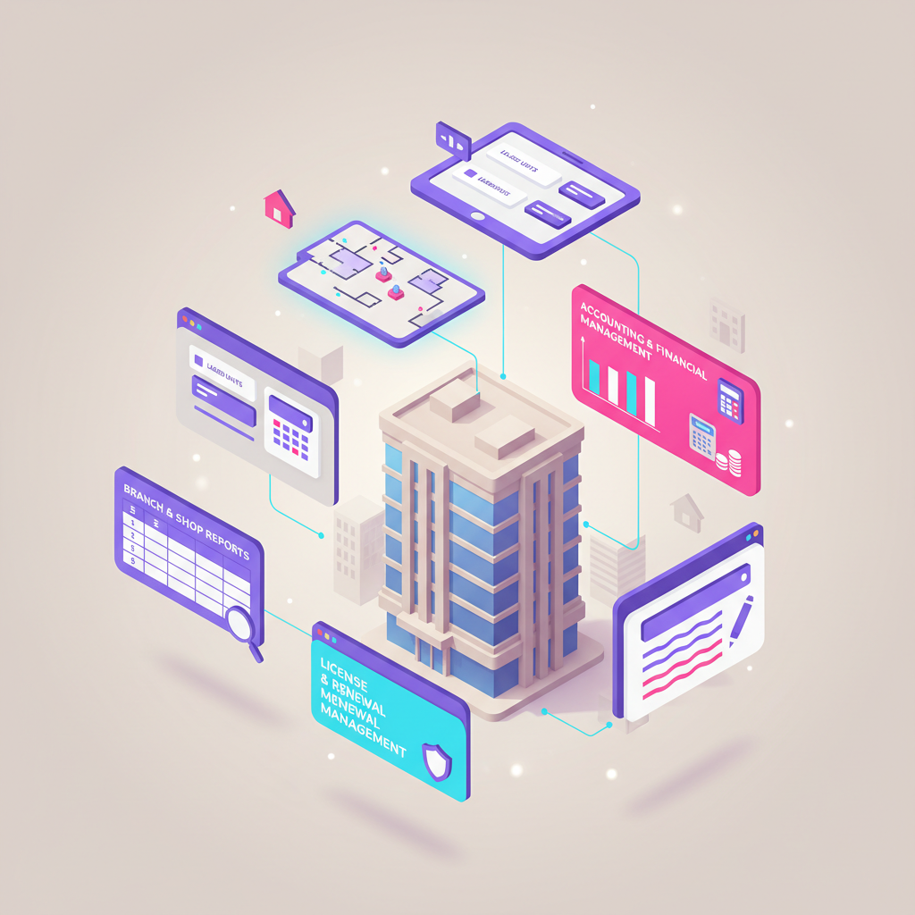 لقطة من واجهة برنامج ادارة العقارات على منصة AppHub